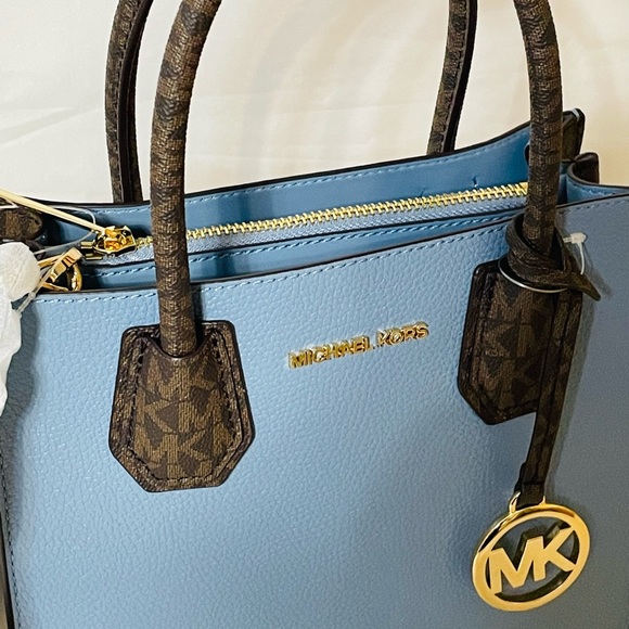 NWT Michael Kors Mercer Medium Logo and leather Accordian crossbody bag - Picture 8 of 12